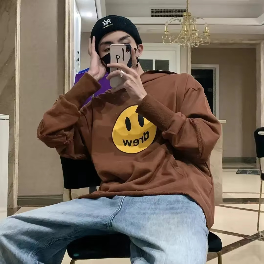 Drew House Hoodies Multicolored face Streetwear Hoodie Women Men Hip Hop Pullover Sweatshirt Unisex Couple Casual Hoodies