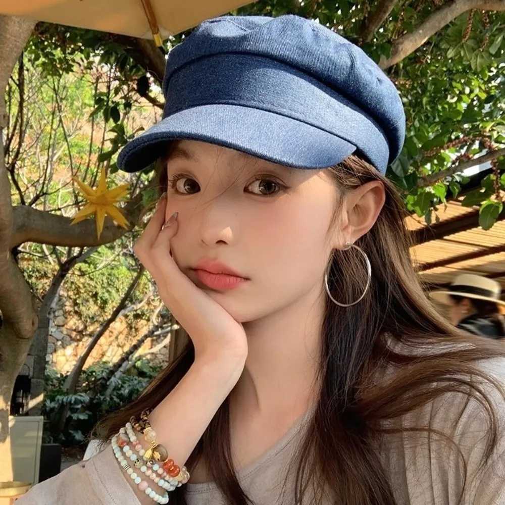 Casual Vintage Denim Berets Newsboy Leisure Octagonal C Flat Women Peaked Hats Girls XJ250807