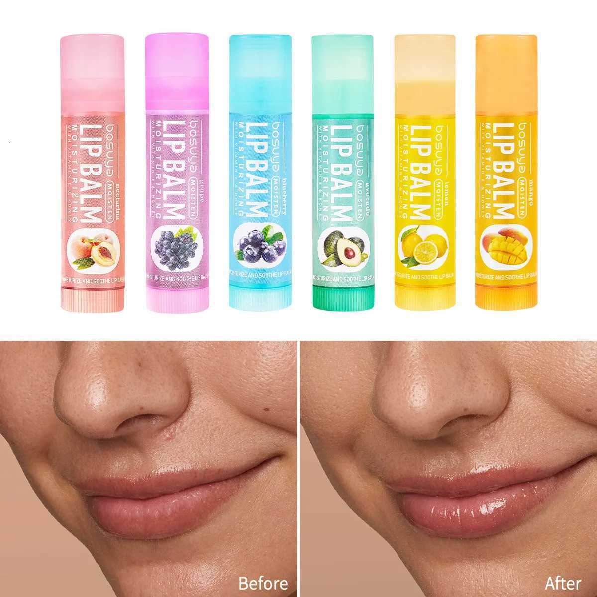 6Pcs Fruit Series Lip Balm Set Honey Vitamin E Moisturizing Repair Anti-Cracked Non-sticky Lip Balm for Lips Skin CareXJ250807