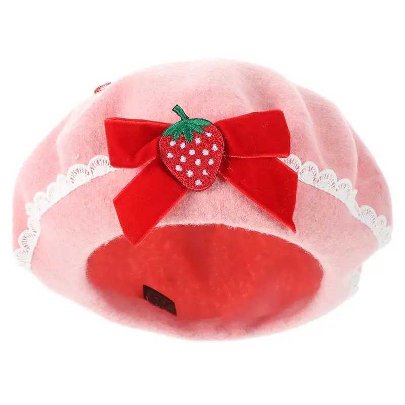 Berets Women Hat Shortcake Bowknot Christmas Bridal Outfits Female Warm All-Match Hat Painter Sterry Clothing Accessories XJ250807