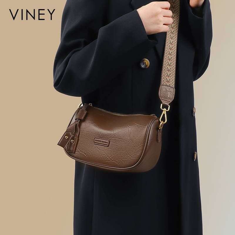 VINEY Women 2025 New Summer Messenger Genuine Leather Women's Commuter High-end Shoulder Pillow Bag