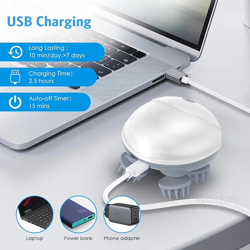 Electric Scalp Head Massager Kneading Vibrating Device Health Care Shoulder Neck Leg Arm Deep Tissue Massage Cat Pet Massager 250729