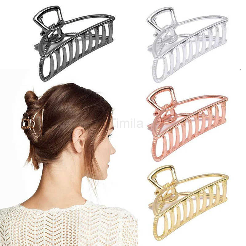 New Geometry Metal Hollow Hair Claw for Women Girls Hair Claw Vintage Hairpin Headband Crab Hair Clip Fashion Hair Accessories U250807