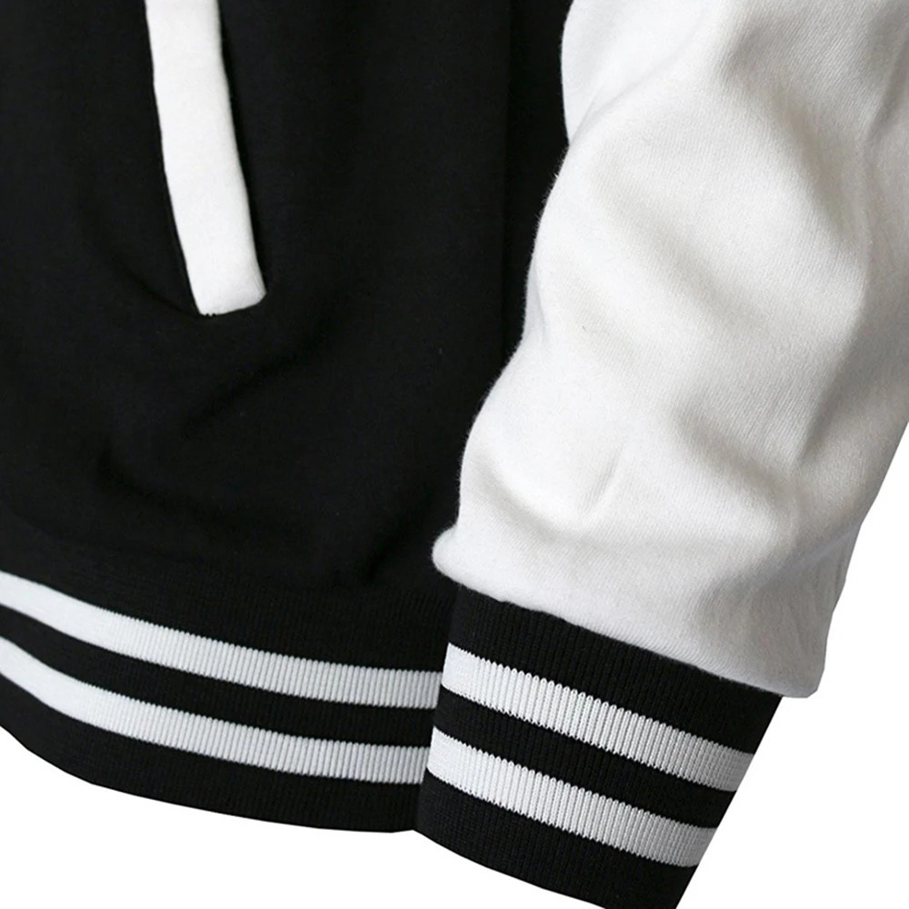 Black White Solid Color Jacket Loose Oversized Clothes Casual Men Baseball Personality Street Coat Warm Fleece Jackets 250807