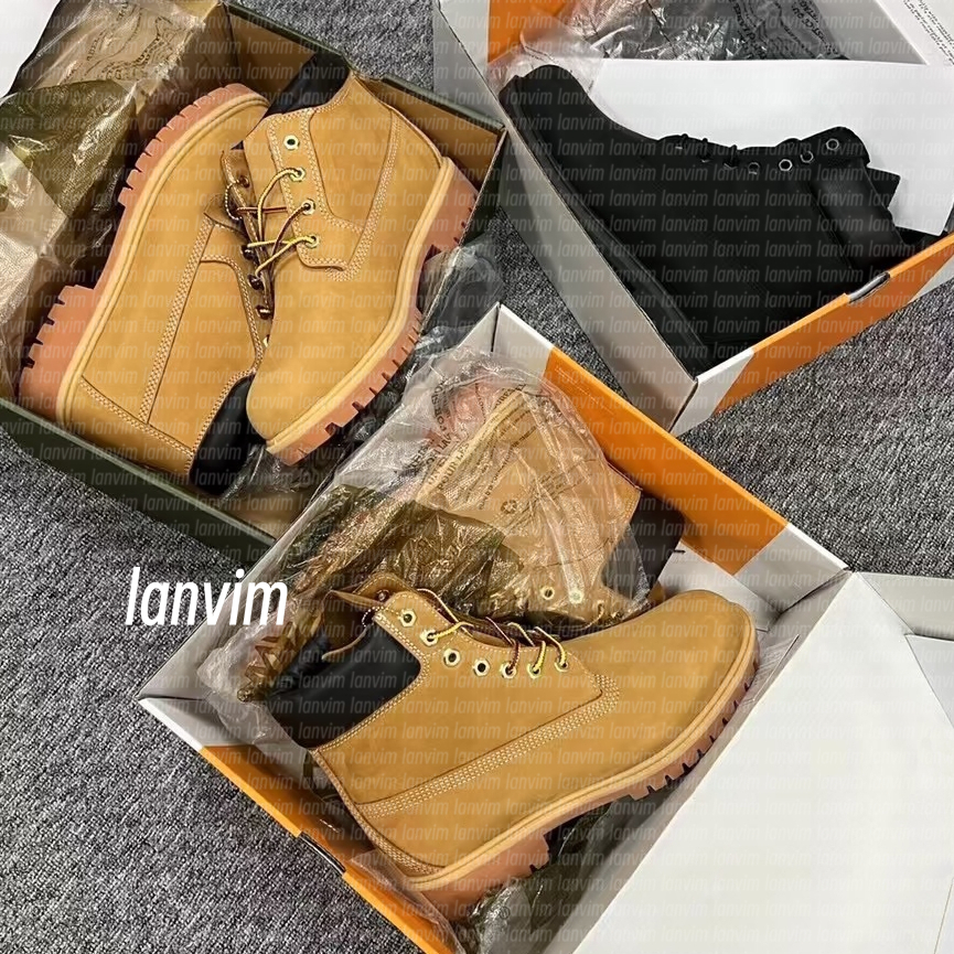 tims boot Designer luxury Boots Shoes Men Boots Waterproof Ankle Classic Martin Shoe Cowboy yellow Black red Pink Hiking Motorcycle Boots size36-46