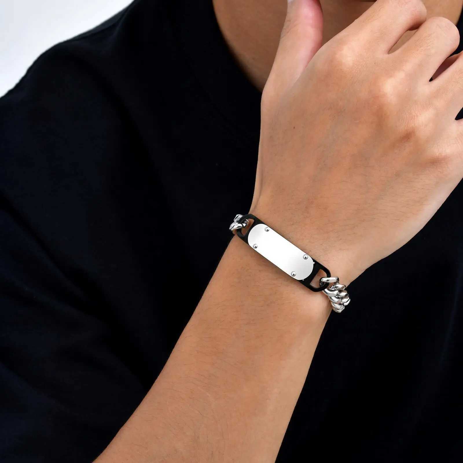 Casual Mens Thick Chain Bracelet Never Fade Stainless Steel Wristband New Punk Jewelry Gift W250807