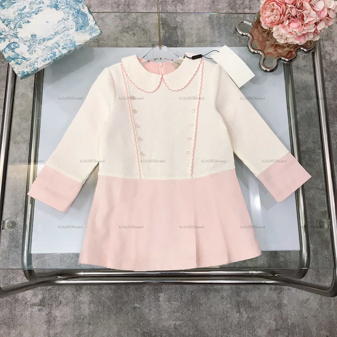New girls dresses kids skirt Silver letter embroidery Princess dress kids designer clothes baby frock A209X06N052