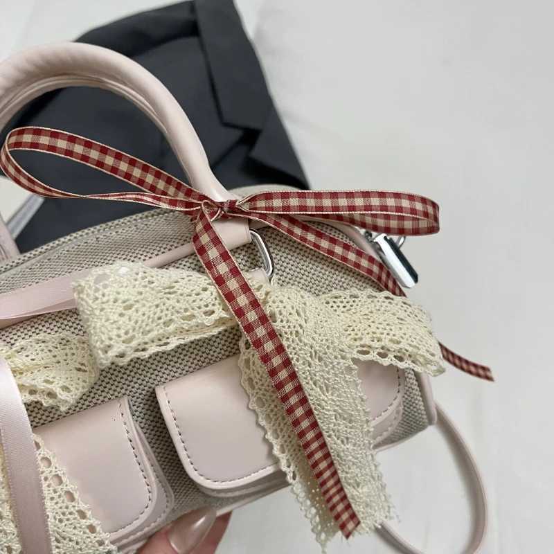 2025 LatEST Trend Designer Handbags Y2K Top-handle Bags for girls Lace Ribbon Decor Shoulder Crossbody Bag JK Accessories Z250807