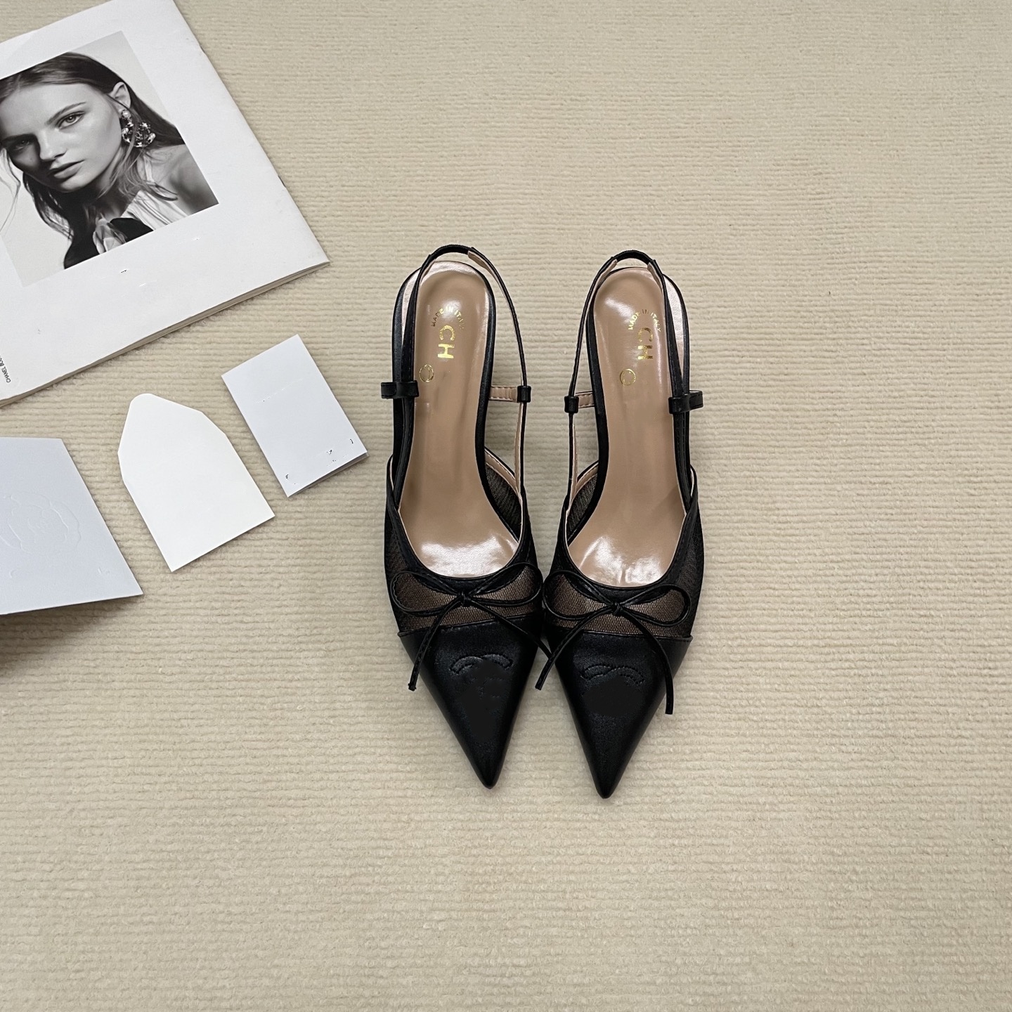 2025 Designer Shoes - New Luxury Women's High Heels with Bowknot Pointed Toe Flats for Party Evening Wear Fashionable High-Quality Heels size:34-42