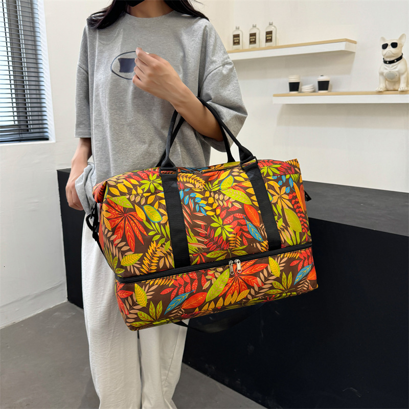 Handheld Travel For Women, Large Capacity Short Trip Storage Bag, Camouflage Oxford Cloth Yoga Fiess Bag