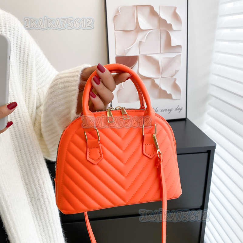 Fashion Solid Color Diamond Bag 2022 Autumn Trend New Style Ocean Casual Shoulder Cross Body Shell Bag H250806