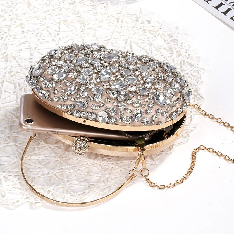 Golden Birthday party Crystal Silver Diamond Evening Bags Women Party Purse Wedding Pink Bridal Boutique Clutch Bags 250730