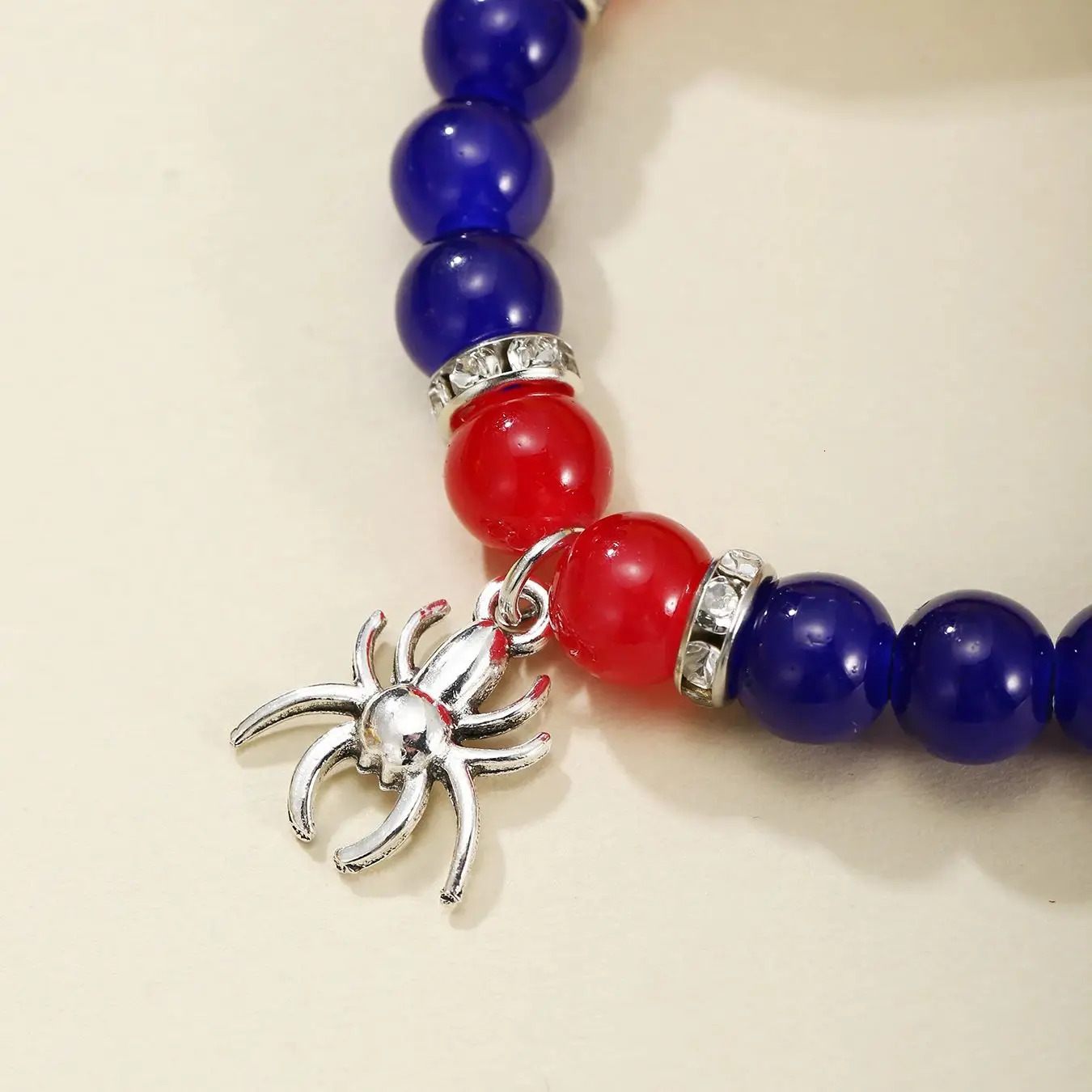 2 pcs of 8mm Natural Stone Spider Pendant Heart Shape Magnet Couple Bracelets 250730