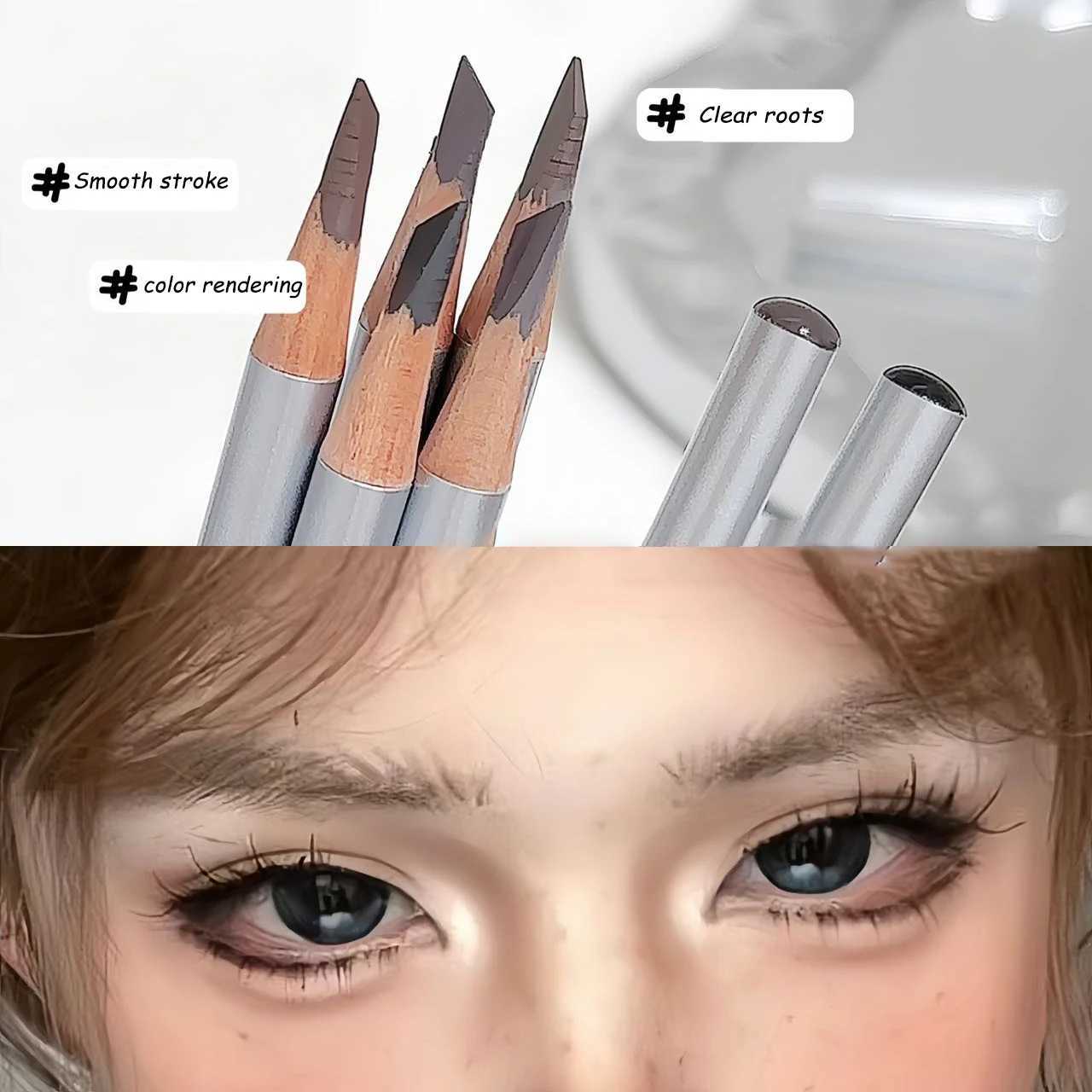 Slanted Blade Eyebrow Pencil Waterproof Makeup Natural Lines Hair Flu Wood Eyebrow Pen Tint Tattoo Gray Coffee Eyebrow Pencil W250807