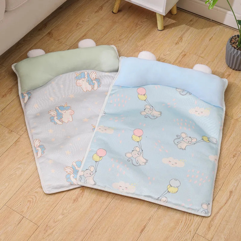 Cute Mat For Cats And Dogs Summer Pet Cool Mat Big Size Washable Ice Silk Cooler Mat Cool Blanket For Pet Cat 250804