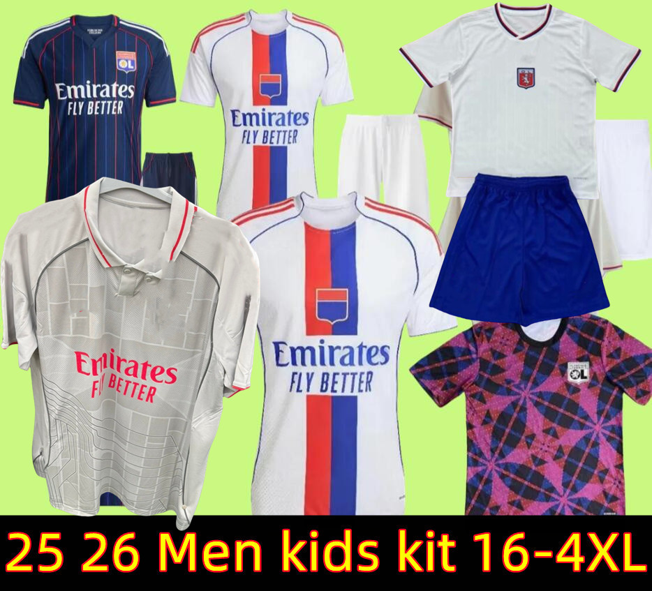 25/26 Maillot Lyon Soccer Jerseys 2024 2025 75-Year Olympique Lyonnais OL 3rd Fourth Shirts CHERKI Mikautadze Men Football Shirt Kids Kits Equipment