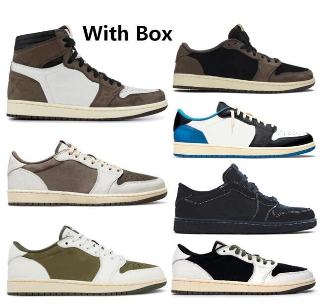 Men Best Quality Basketball Shoes Suede TS Reverse Mocha Medium Olive Fragment Blue White Men Women Sports Sneakers