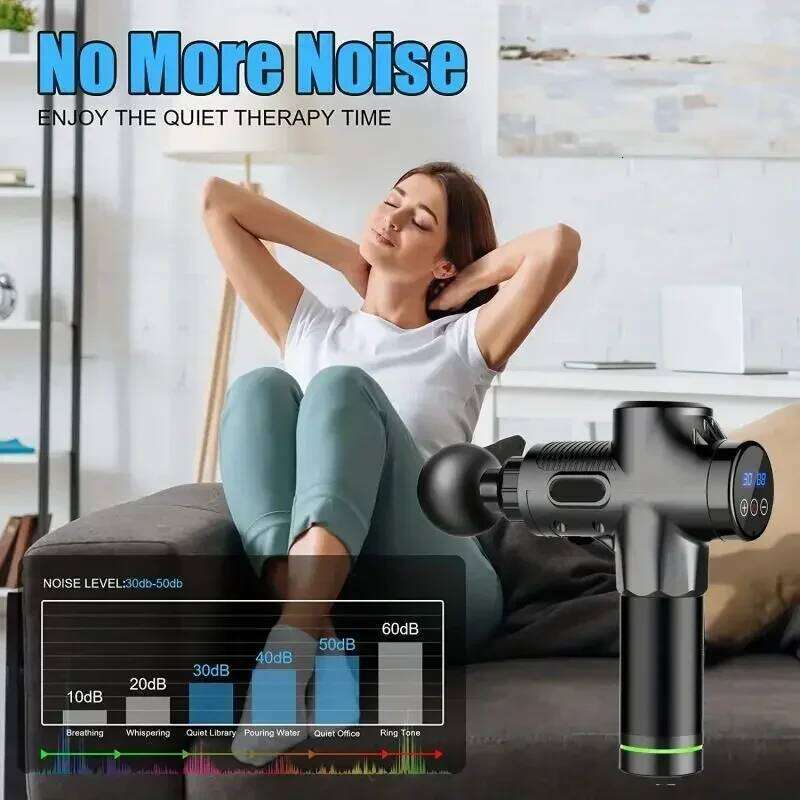 Electric Massage Gun Fascia Deep Muscle Body Neck Massager Shoulder Relax Fiess Equipment Noise Reduction Male Female
