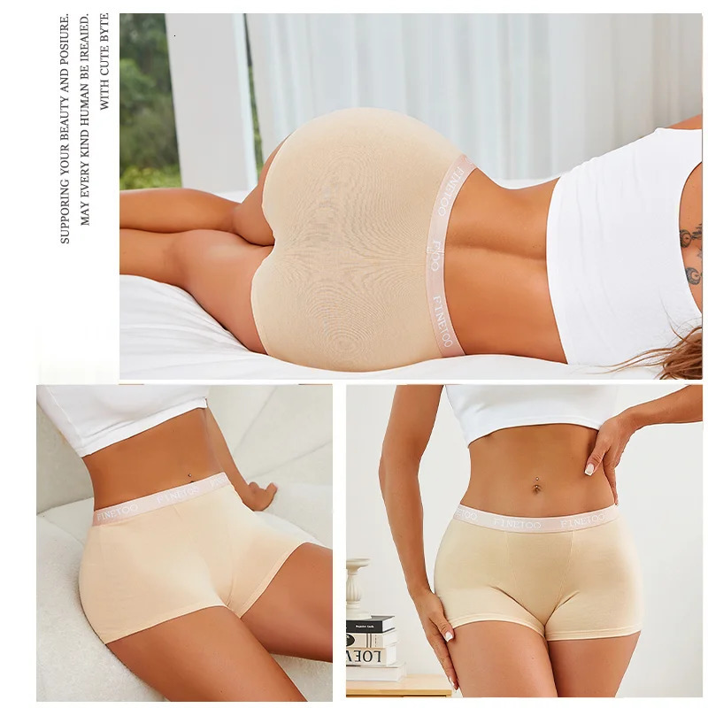 3Pcs Panties Cotton Seamless Sports Boxers Underwear Female Solid Color Briefs Lingerie Intimate Underpant Finetoo SXXL 250807