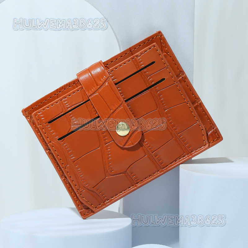 New Niche Design Card Bag Zero Wallet Multi Slot Wallet Women Candy Color Crocodile Pattern Small H250806