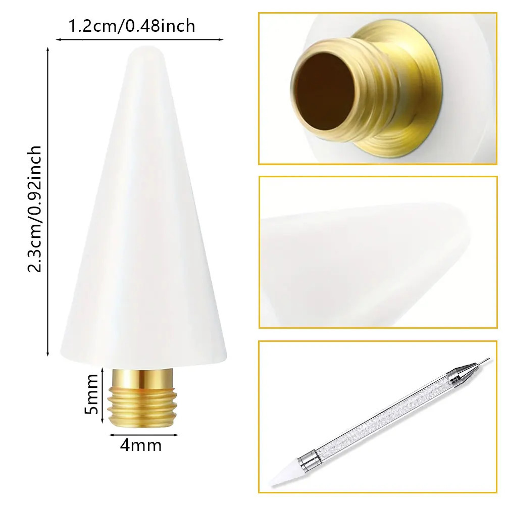 1Pcs Nails Art Dotting Point Drill pen Crystal Double Head Rhinestone Gem Charms Picker Up Pen Wax Pencil Manicure DIY Tool 250814