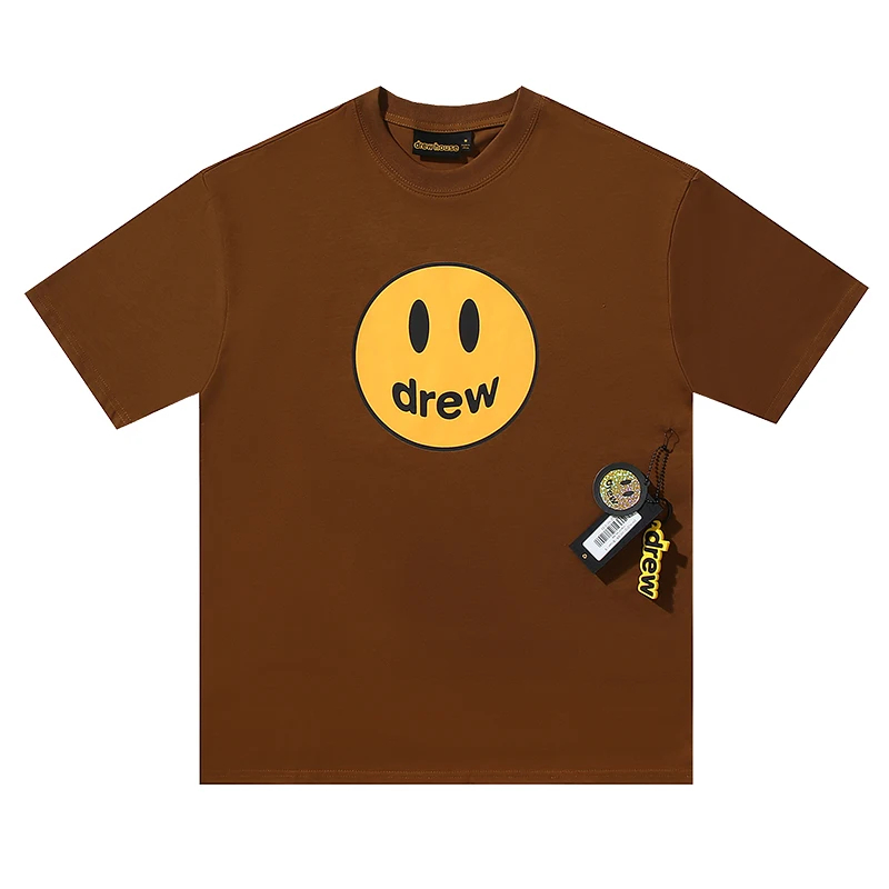 Drew House New Mens Clothing Multicolored print T shirt men's and women's printed loose short sleeve T-shirt