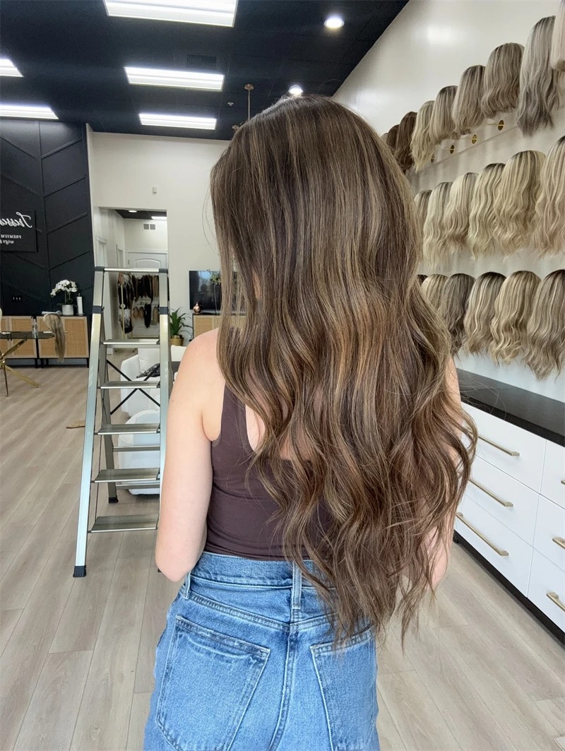 P4/27 Highlight Ombre Brown Body Wave 13x6 Human Hair Wig Wear And Go Glueless Wig 13x4 HD Lace PrePlucked 28 Inch For Women Synthetic