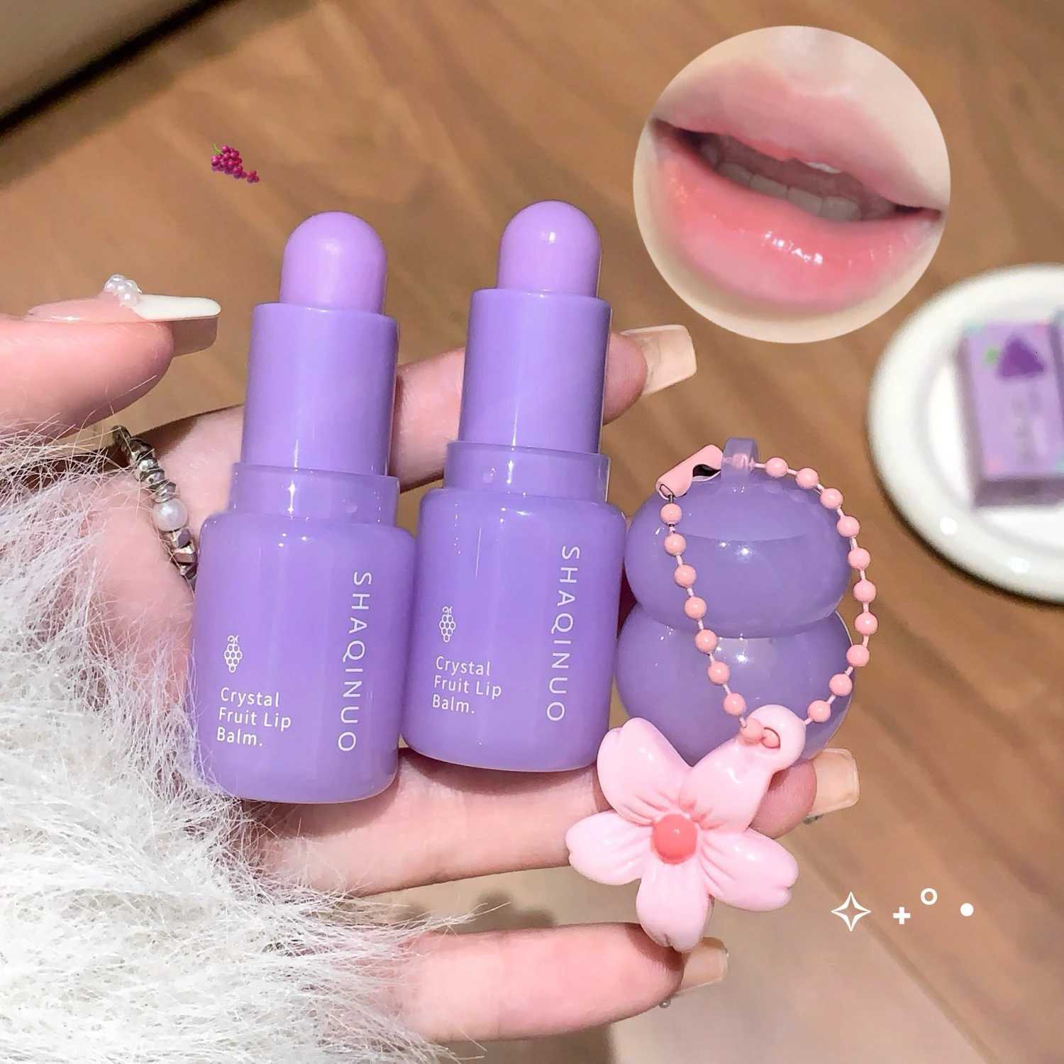 Crystal Fruit Moisturizing Lip Balm Transparent Jelly Mirror Lip Mask Stick Clear Plumping Change Color Lipstick Korean Lip CareXJ250807