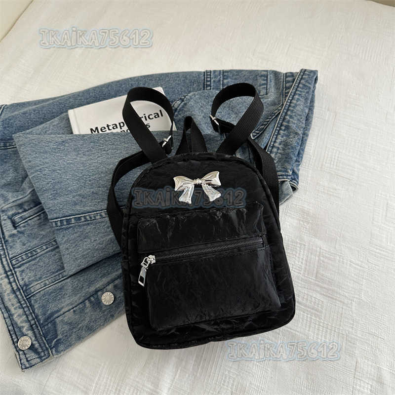 Bowknot Backpack for Women Niche Design Fashionable Style School Bag 2024 Autumn and Winter Lightweight Small Travel Backpack H250806