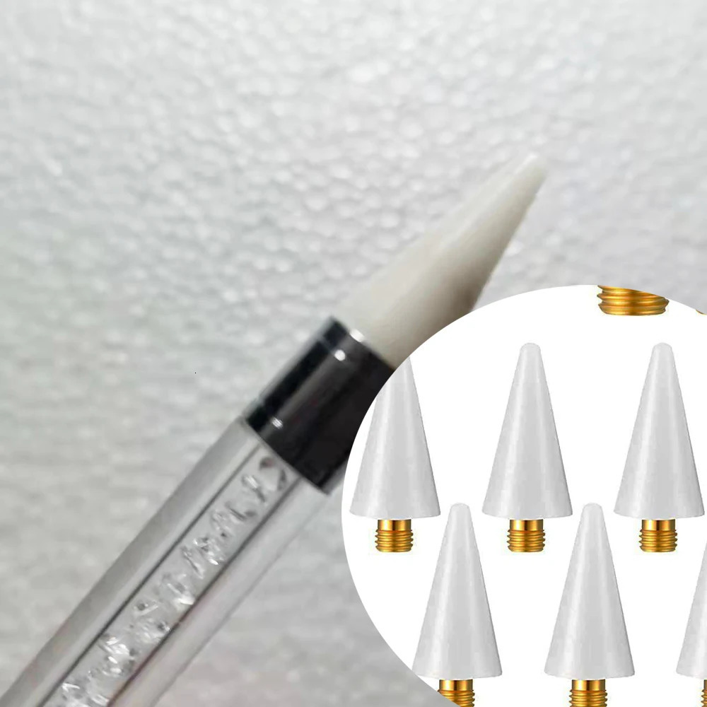 1/5/10Pcs Nail Dotting Replacement Wax Head White Pink Rhinestones/Gems/Charms Picking Up Pen Tips Manicure Art Dot Drill Tools 250805