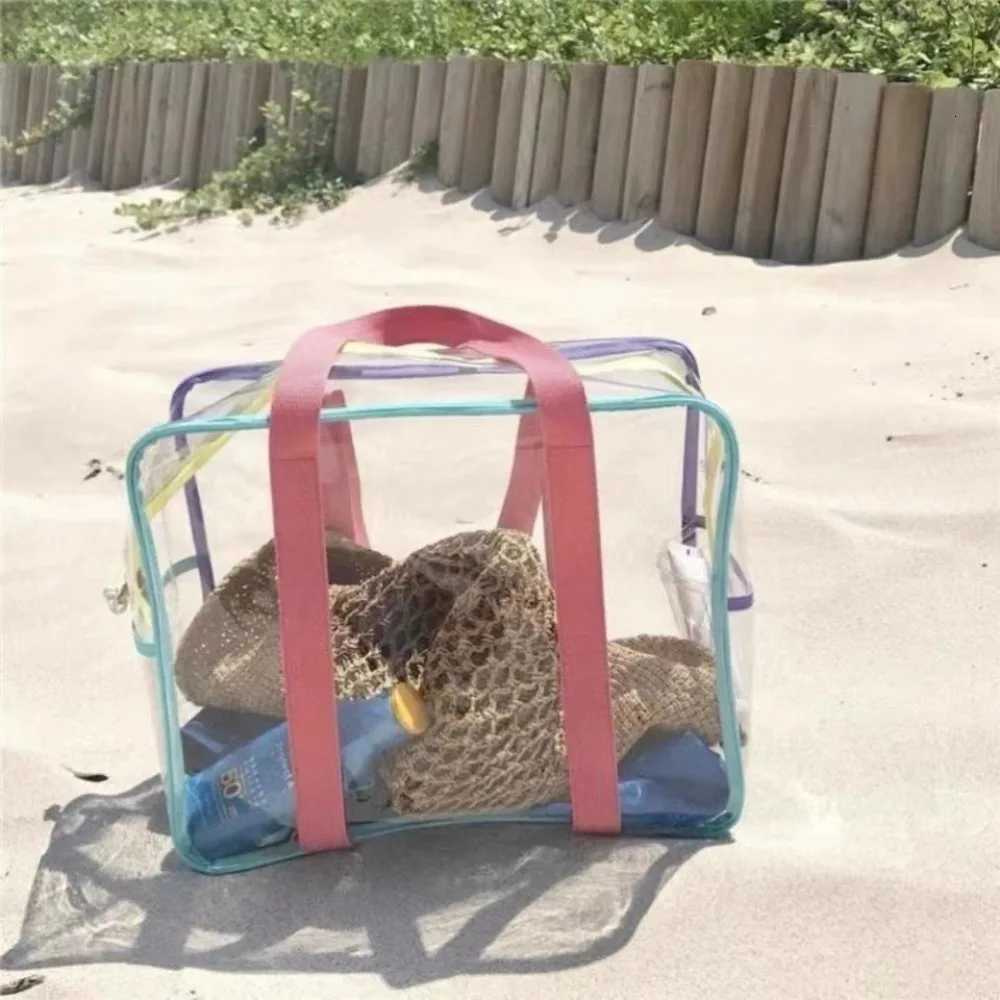 Large Capacity PVC Transparent Jelly Handbags Washing Bag Summer Outdoor Beach Tote Waterproof Swimming Storage Bag Z250807