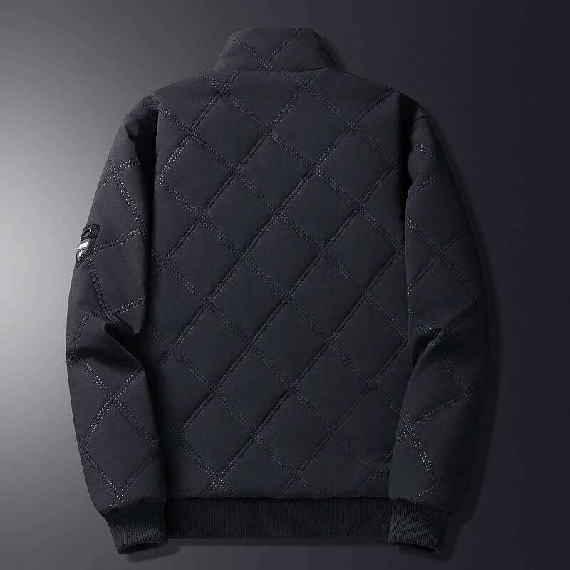 Designer Clothing 2025 Winter Fleece Warm Padded Stand Collar Thermal Parkas Cotton Thicken Windbreaker Jacket Men Clothing