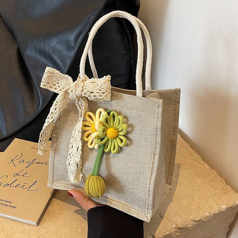 trend 2025 Women s linen handbag new gift bag fashionable outdoor lunch box handbag designer bag women s diagonal cross bag women s shoulder bag