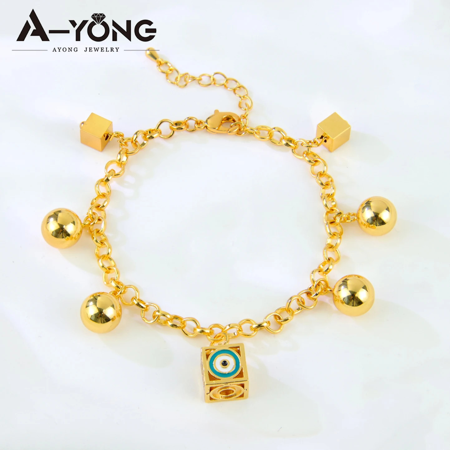 Arab Fashion Coins Bracelet 21k Gold Plated Turkish Chic Square Pendant Chains Dubai Muslim Women Wedding Party Gold Jewelry 250730