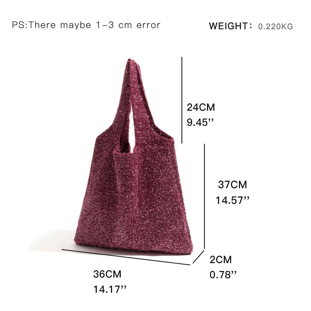 Designer Bag Luxury Bag Casual Sequins Knitted Women Shoulder Bags Colorful Crochet Lady Handbags Hobos Large Capacity Tote Bag Big Shopper Purses 202