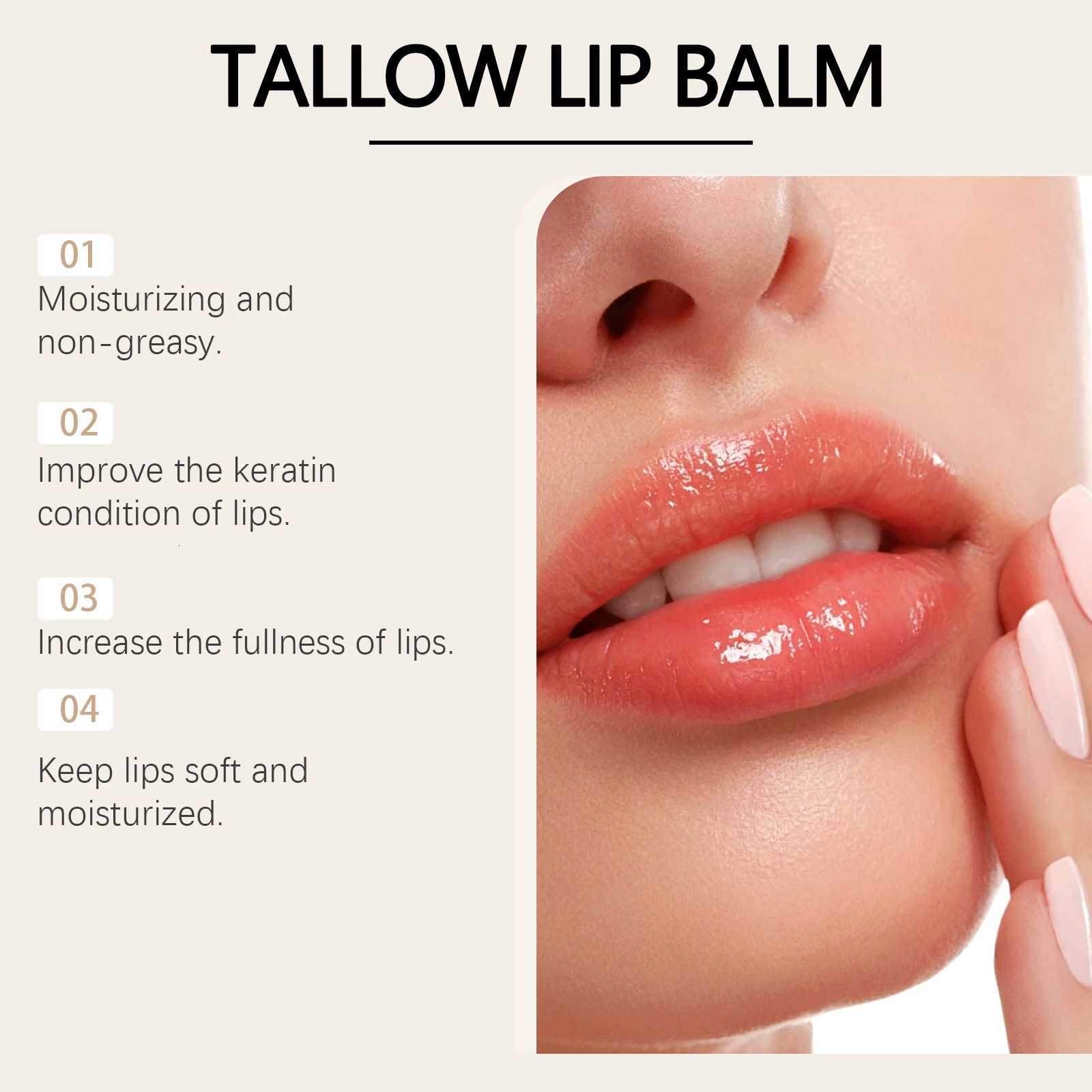 Tallow Lip Balm Ultra Nourishing Non-Greasy Softening Fade Lip Lines Remove Dark Anti-Cracking Moisturizing Lip CareXJ250807