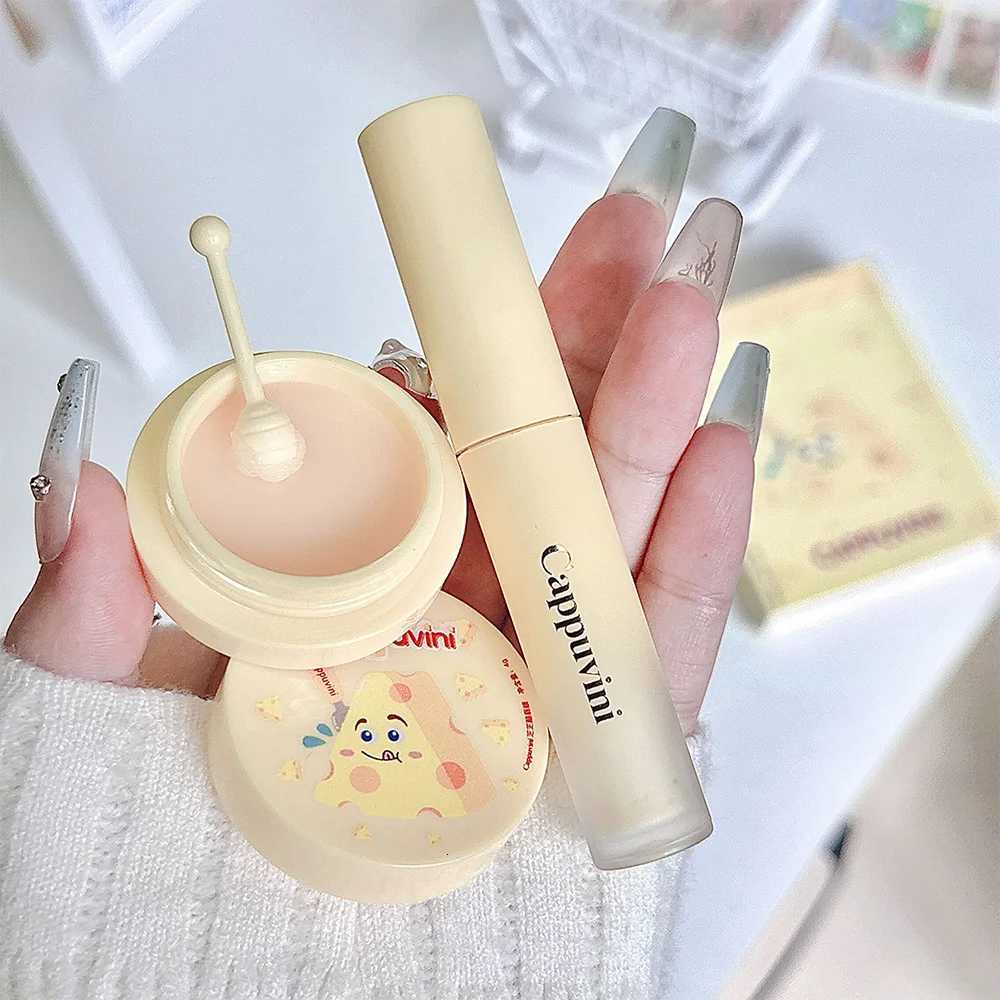 Cappuvini Two Pack Cheese Lip Care Set Moisturizing Exfoliating Lip Balm Light Texture Lip MaskXJ250807