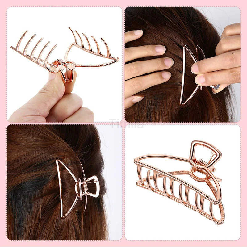 New Geometry Metal Hollow Hair Claw for Women Girls Hair Claw Vintage Hairpin Headband Crab Hair Clip Fashion Hair Accessories U250807