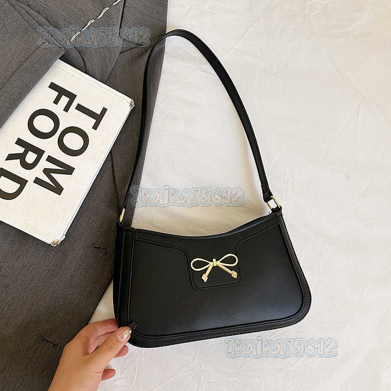 2024 Winter New Bowknot Single Shoulder Bag Zipper Simple Commuting Style Versatile Fashion Bag High-end H250806