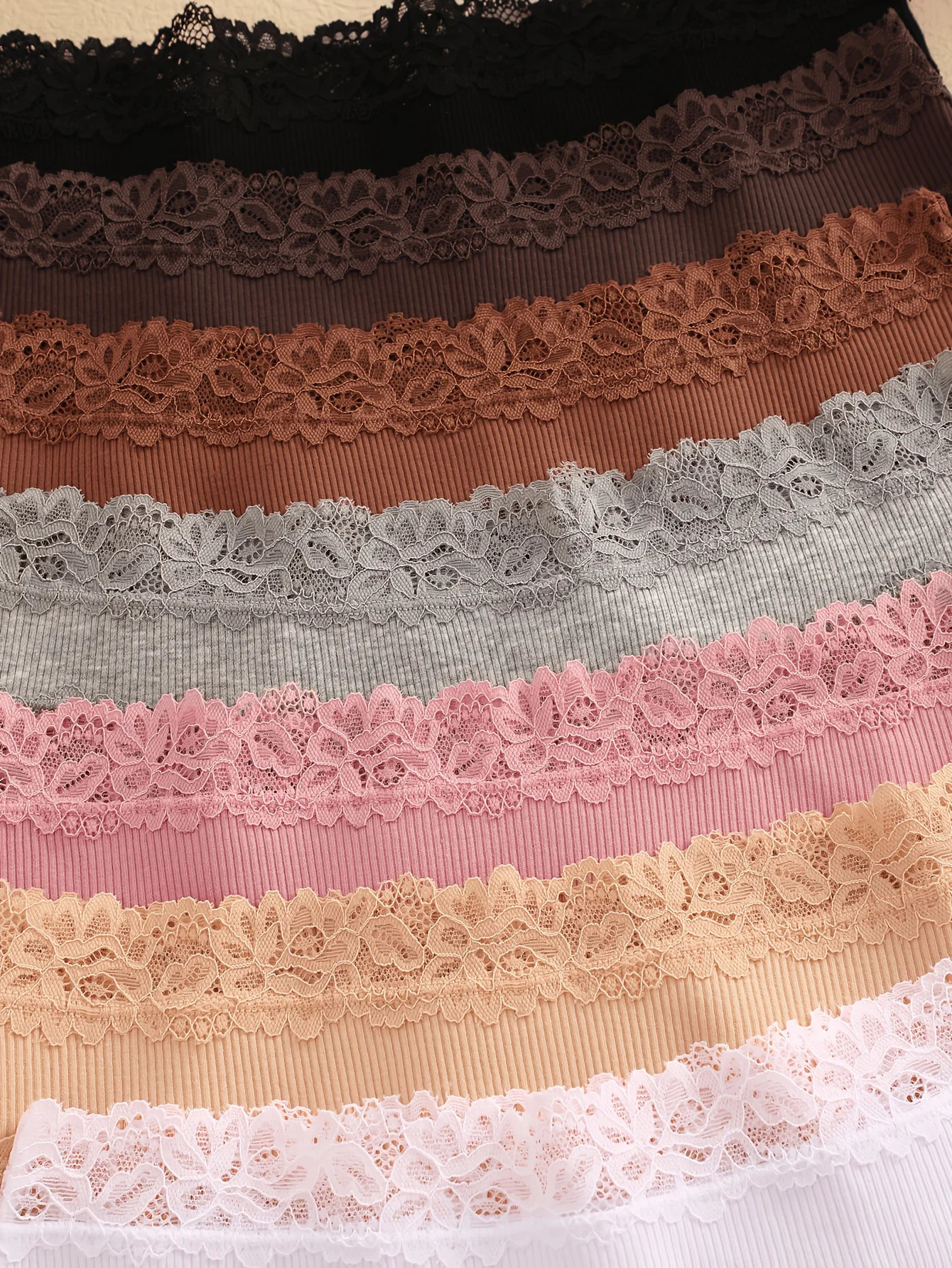 7PCSSet Women Sexy Lace Panties Seamless Cotton Brazilian Girls Breathable Low Rise Underwear Female Soft Lingerie 250807