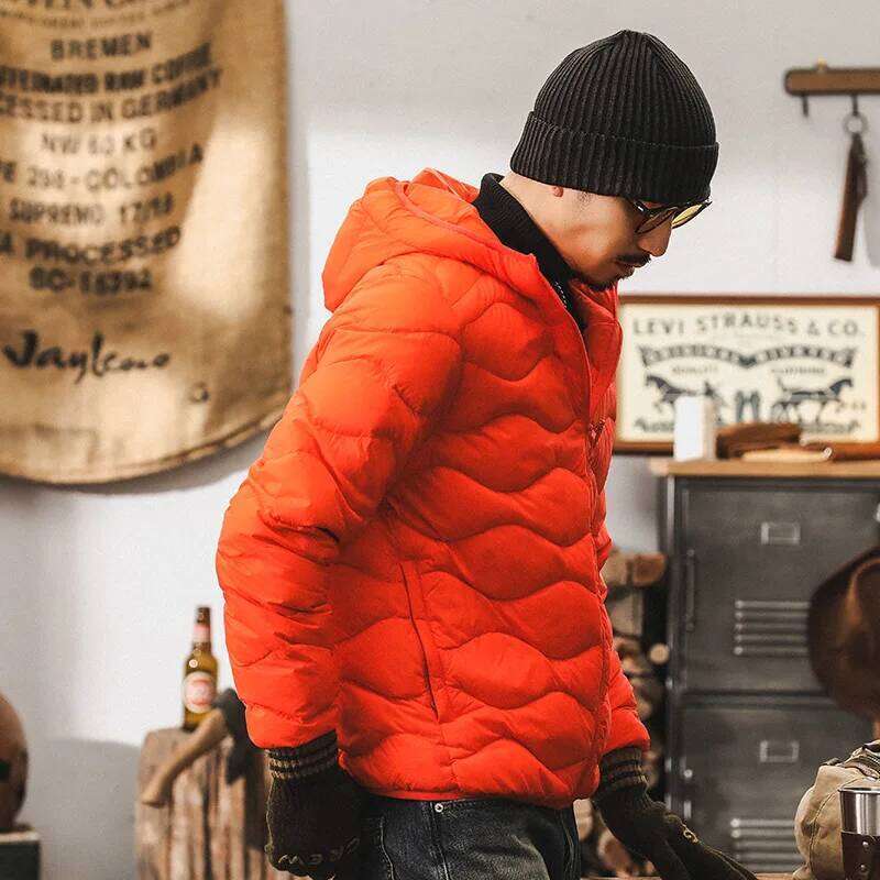 HL Men's White Duck Lightweight Down Winter Portable Outdoor Hiking Thick Windproof And Warm Jacket