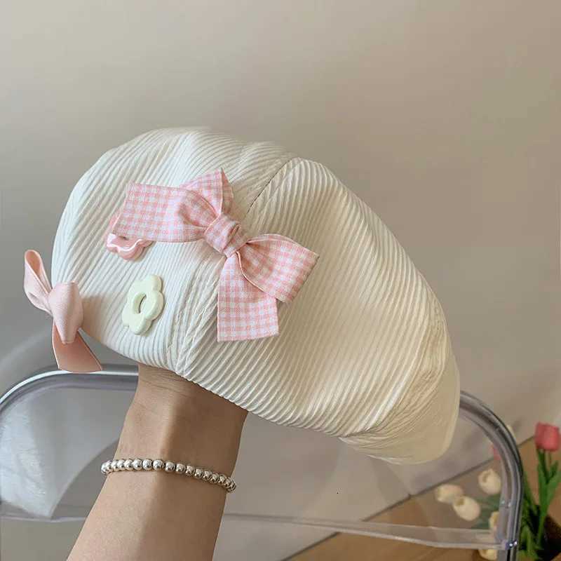 Womens Beret With Bow Flower - Janese Cute Versatile Painter Hat Slimming For Large Head Dopamine Fashion C Gift For Her XJ250807