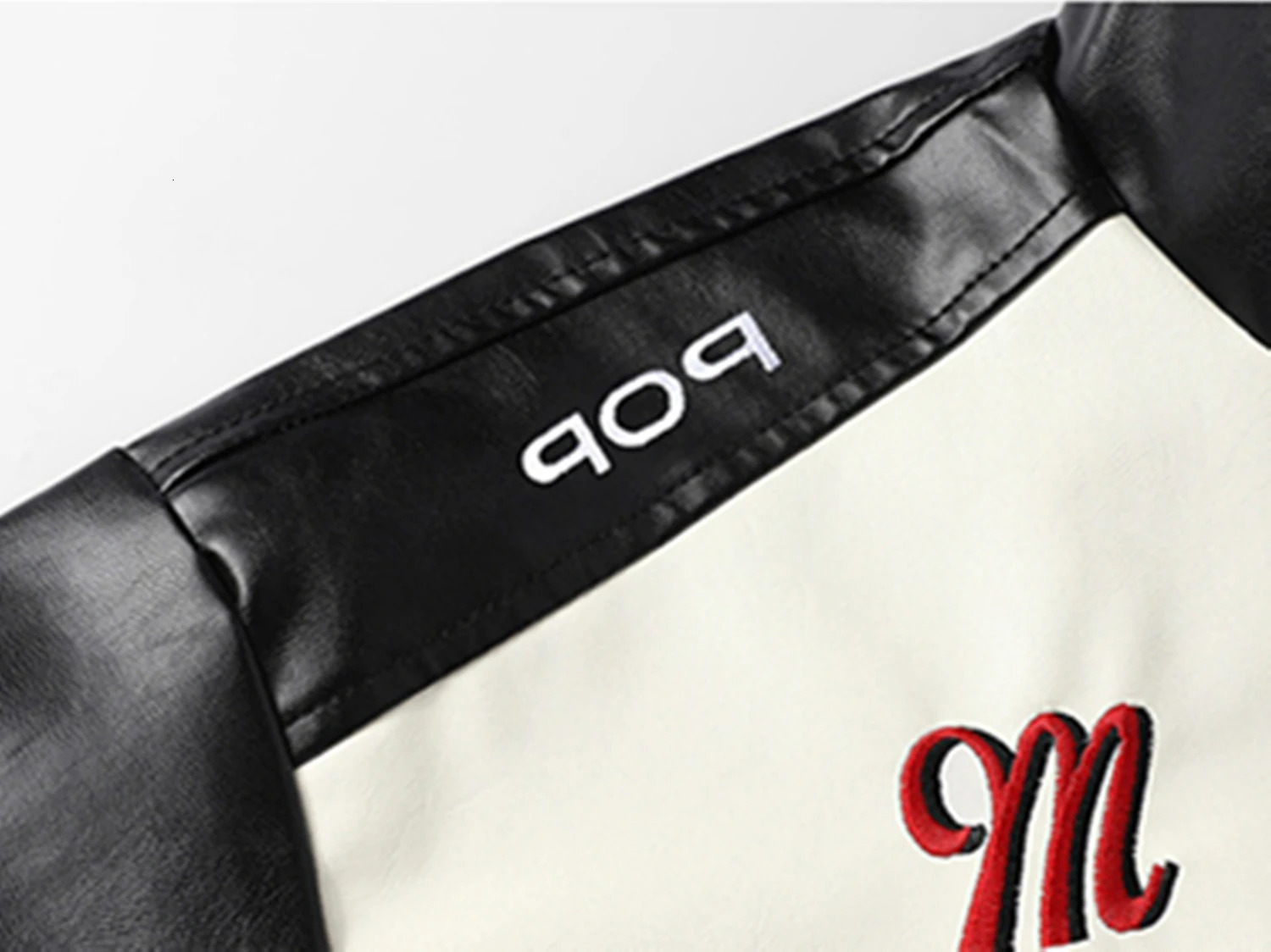 American Style PU Leather Jacket Men Stand Collar Biker Coat Embroidered Color Block Casual Motorcycle Jacket Trendy Spring Fall 250805