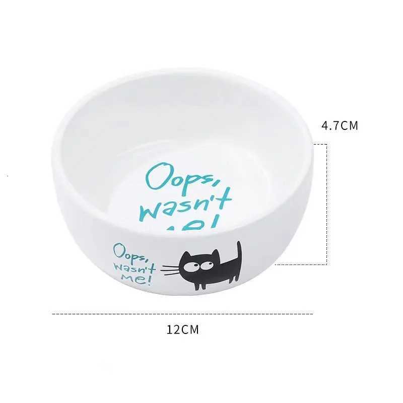 Fashion Cartoon Small Black Cat Pet Food Bowl Ceramic Easy To Clean Bowl Safe Harmless Pet Supplies for Dog Cat Accessories Y250806