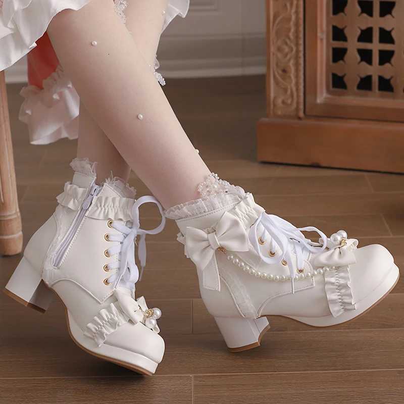 Sweet Princ Boots Womens ort Boots Lolita oes Low Heel Thi Heel Fai Boots Round Toe Rubber OutsoleXJ250807