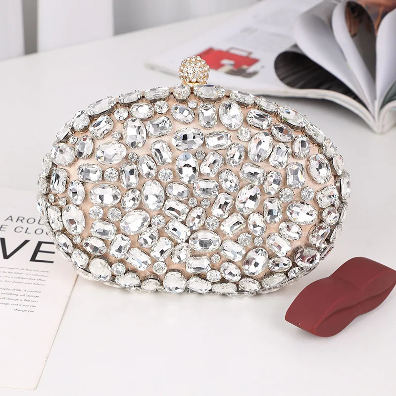 Golden Birthday party Crystal Silver Diamond Evening Bags Women Party Purse Wedding Pink Bridal Boutique Clutch Bags 250730