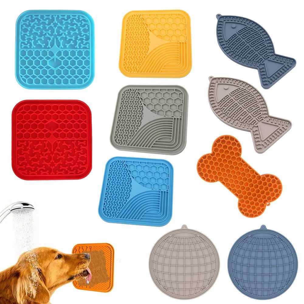Pet Supplies Silicone Pet Licking Mat Cat Anti-choking With Slow Food Bowl Puppy Bath Distracted Licking Plate Cutlery Y250806