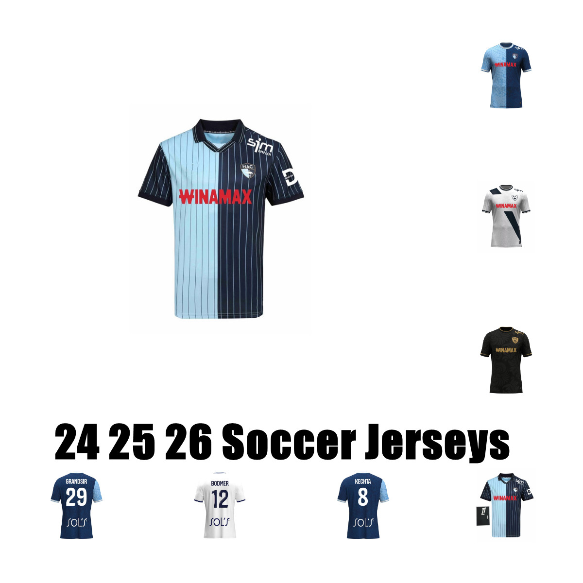 2025 2026 Havre AC Sangante soccer jerseys Kinkoue maillots de foot 24 25 Casimir Toure camisetas de football shirt Kechta 25 26 Operi men kids kit Targhalline uniform