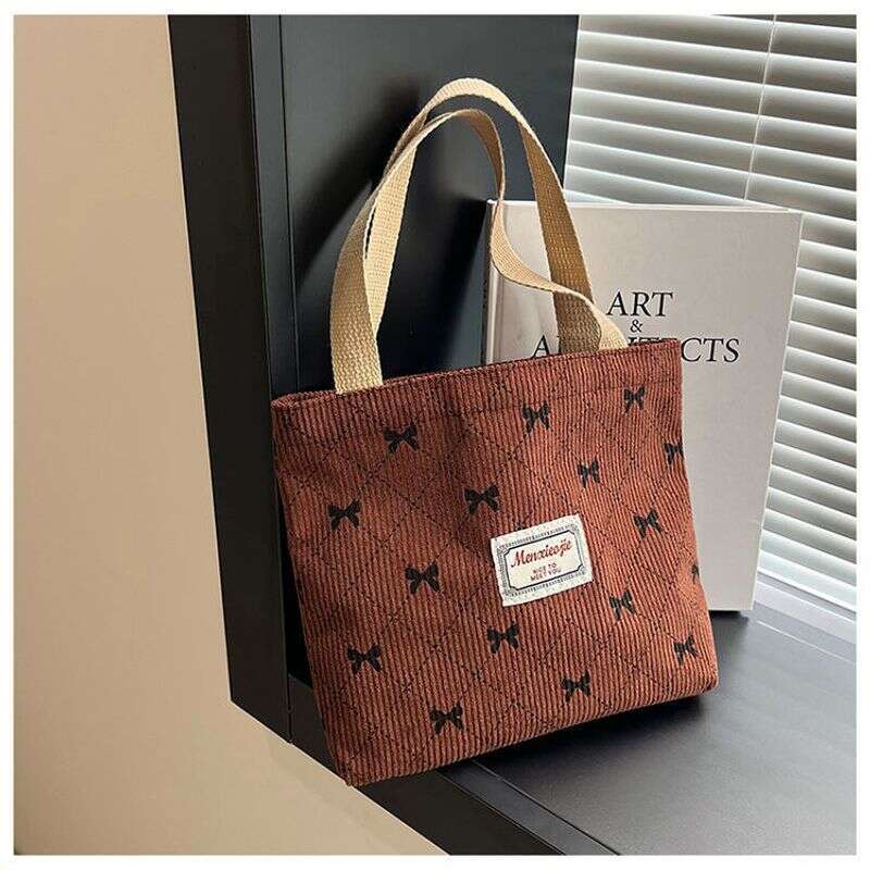 High-Quality Corduroy Portable Work Handbag Travel Storage Large Capacity 3D Clutch Bag For Women