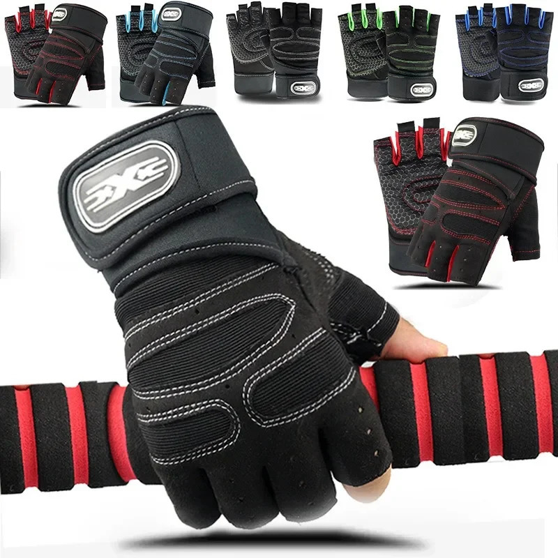 Outdoor Sport Gloves for Men Women Wrist Guard Fitness Gym Cycling Hiking Boxing Exercise Training Workout Long Fingerless 250729